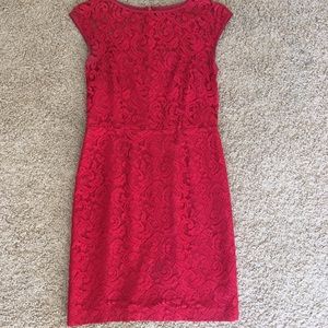 BR Red Lace Cocktail Dress